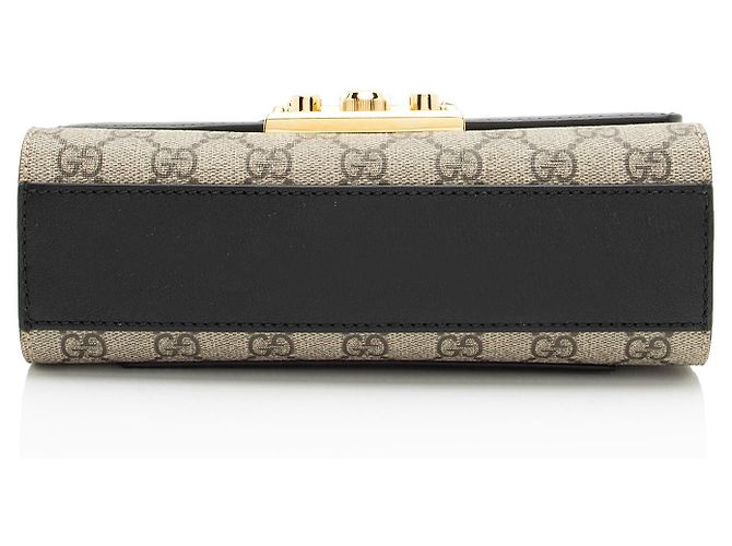 Mini borsa a tracolla Gucci GG Supreme Padlock Marrone Beige - vista 4