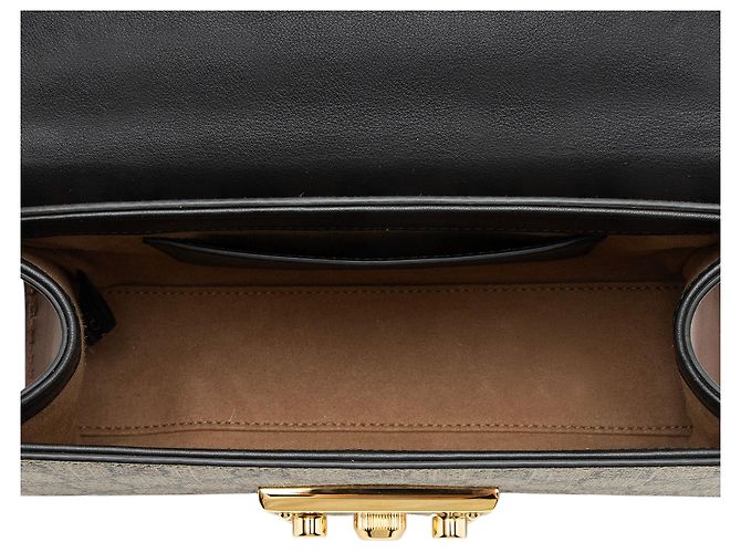 Mini borsa a tracolla Gucci GG Supreme Padlock Marrone Beige - vista 7