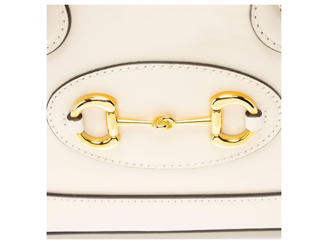 Gucci Horsebit 1955 Mini Satchel aus Leder Weiß - Ansicht 10