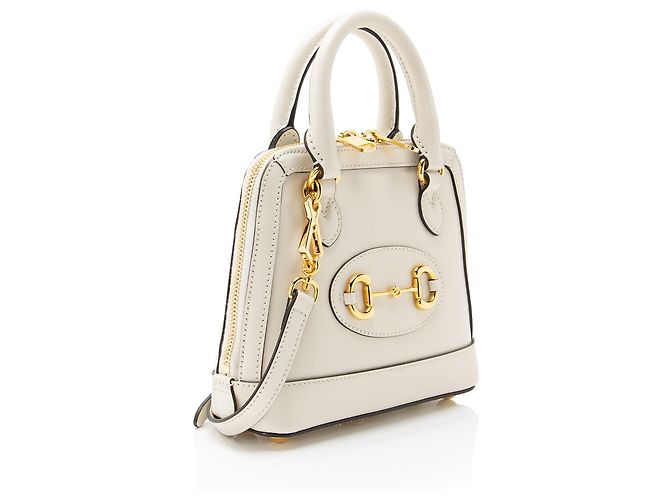 Gucci Horsebit 1955 Mini Satchel aus Leder Weiß - Ansicht 2