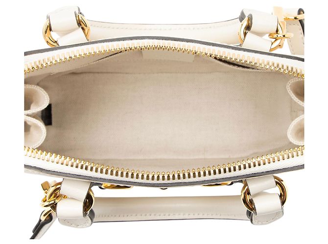 Gucci Horsebit 1955 Mini Satchel aus Leder Weiß - Ansicht 7