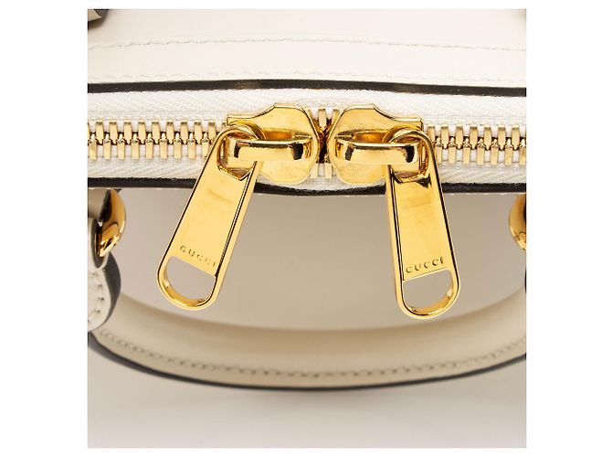 Gucci Horsebit 1955 Mini Satchel aus Leder Weiß - Ansicht 9