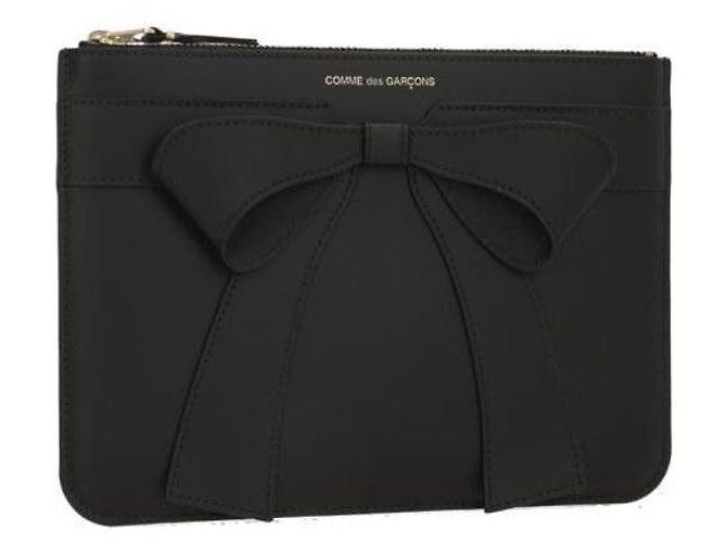 Comme Des Garcons Pochette en cuir avec grand nœud - vue 4