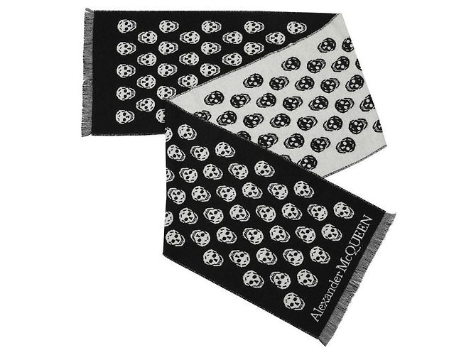 Alexander Mcqueen Bufanda reversible con estampado de calavera Blanco - vista 5