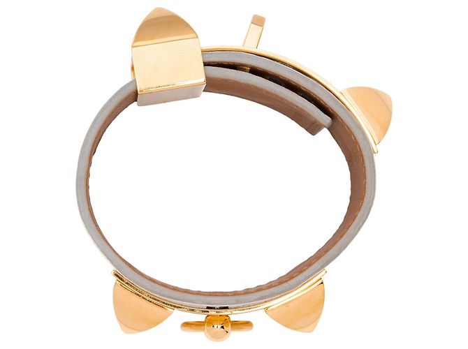 Hermès Bracciale Collier de Chien in pelle di vitello Swift Hermes Bianco - vista 2
