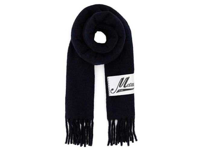 Sciarpa Marni in alpaca spazzolata nera Nero - vista 3