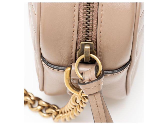 Borsa a tracolla mini Gucci Matelasse Leather GG Marmont Marrone Beige - vista 10