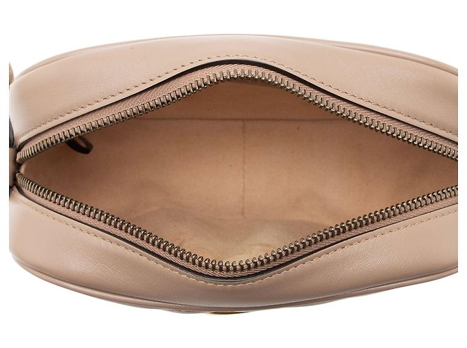 Borsa a tracolla mini Gucci Matelasse Leather GG Marmont Marrone Beige - vista 7