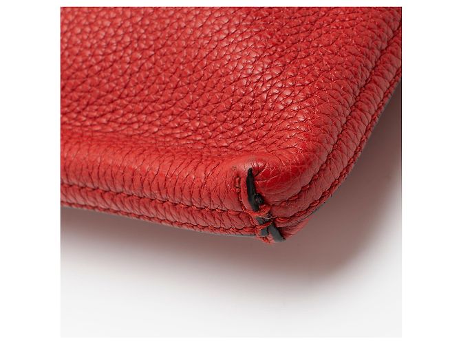 Pochette in pelle con logo Gucci e zip Rosso - vista 10