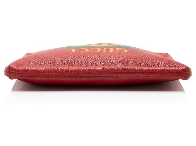 Pochette in pelle con logo Gucci e zip Rosso - vista 4