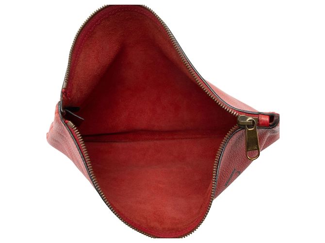 Pochette in pelle con logo Gucci e zip Rosso - vista 6