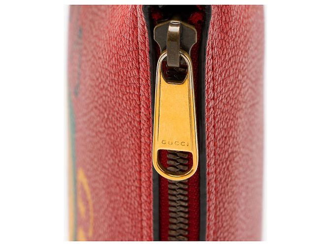 Pochette in pelle con logo Gucci e zip Rosso - vista 8