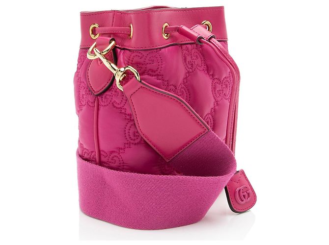 Borsa a secchiello Gucci Jumbo GG Matelasse in pelle Rosa - vista 2