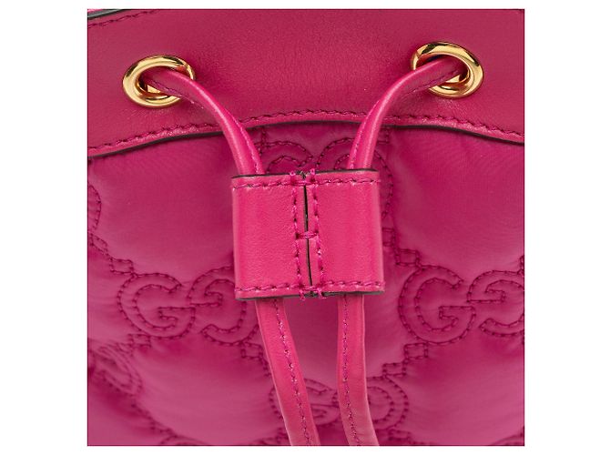 Borsa a secchiello Gucci Jumbo GG Matelasse in pelle Rosa - vista 9