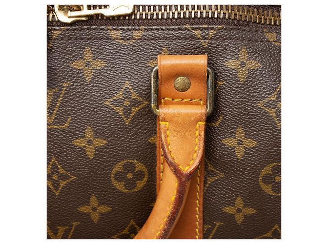 Louis Vuitton Vintage Monogram Canvas Keepall 55 Duffle Marrone - vista 10