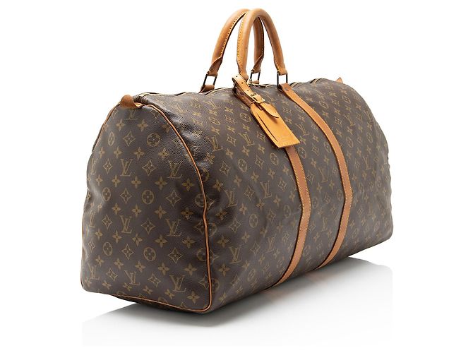 Louis Vuitton Vintage Monogram Canvas Keepall 55 Duffle Marrone - vista 2