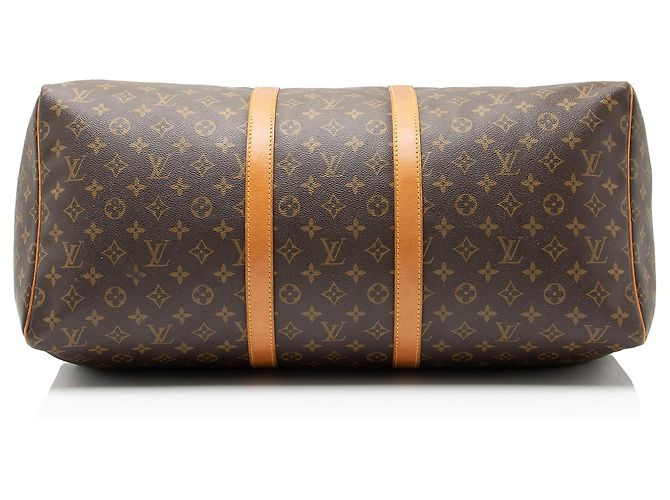 Louis Vuitton Vintage Monogram Canvas Keepall 55 Duffle Marrone - vista 4