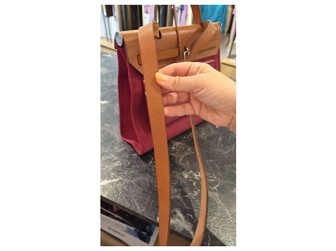 Borsa Hermès Herbag Zip 31 Marrone Bordò - vista 11