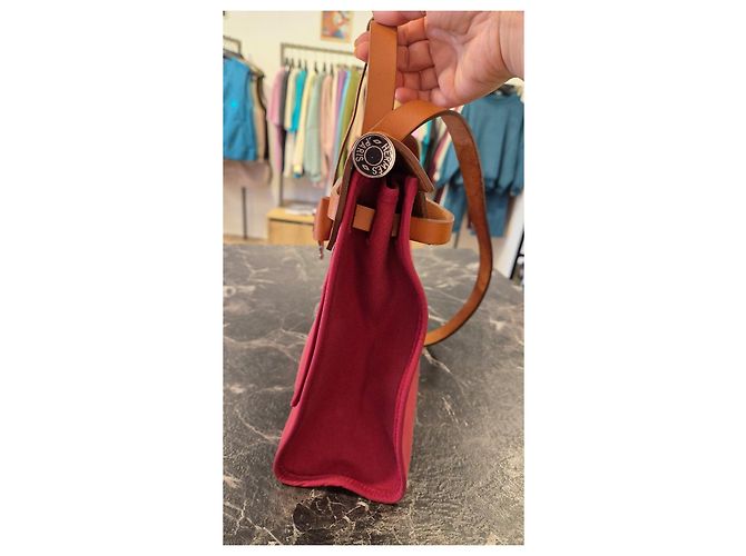 Borsa Hermès Herbag Zip 31 Marrone Bordò - vista 13