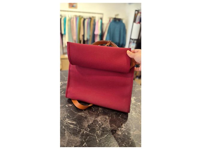 Borsa Hermès Herbag Zip 31 Marrone Bordò - vista 14