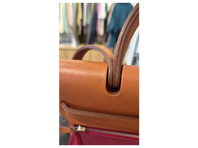 Borsa Hermès Herbag Zip 31 Marrone Bordò - vista 15