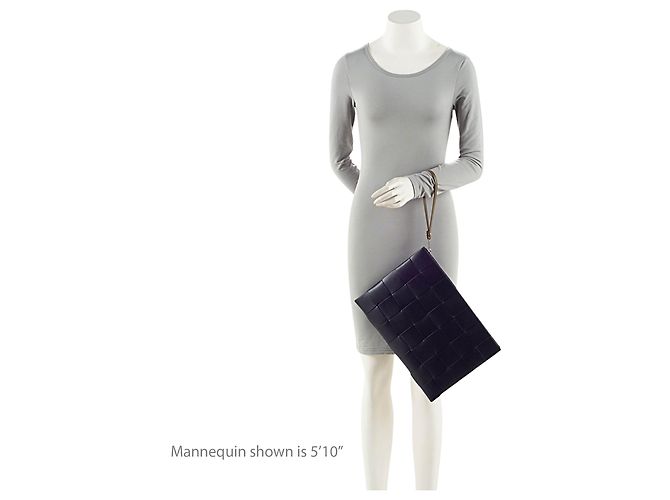 Pochette plate Maxi Intrecciato Cassette Bottega Veneta Bleu - vue 5