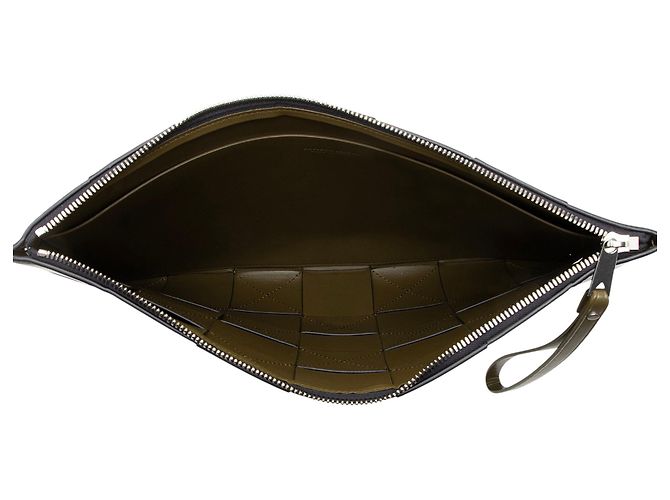 Pochette plate Maxi Intrecciato Cassette Bottega Veneta Bleu - vue 6