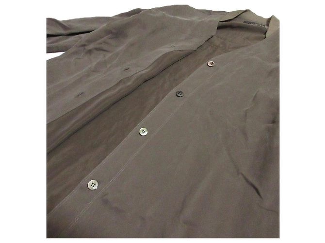 Autre Marque Camisa BASILE28 Fibril Cupro sin cuello Verde Caqui - vista 6