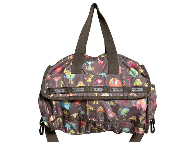 Autre Marque Borsa Boston 2way LeSportsac Animal Print Marrone - vista 4