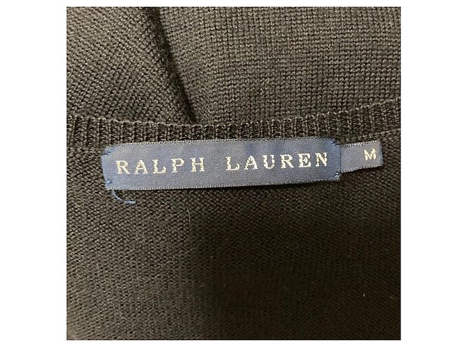 Ralph Lauren V-Ausschnitt Strickpullover Schwarz - Ansicht 4