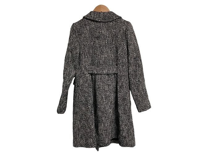 Abrigo de tweed azul LANVIN con corsé Negro - vista 2