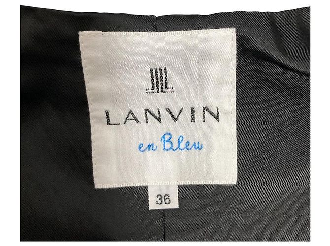 Abrigo de tweed azul LANVIN con corsé Negro - vista 5