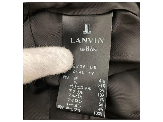 Abrigo de tweed azul LANVIN con corsé Negro - vista 6