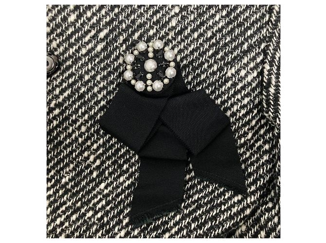 Abrigo de tweed azul LANVIN con corsé Negro - vista 8
