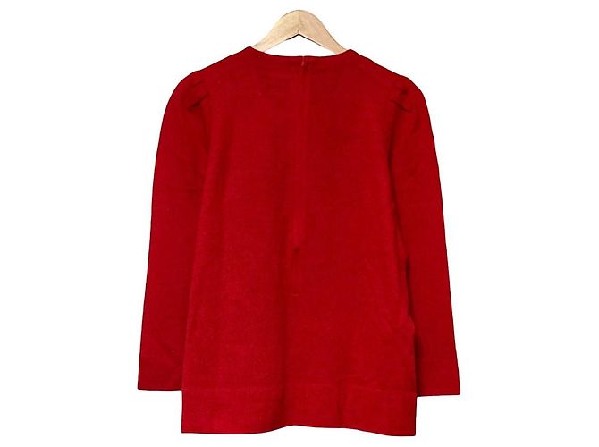 Autre Marque Strickpullover mit Blumenstickerei Toyoko Saito Rot - Ansicht 3