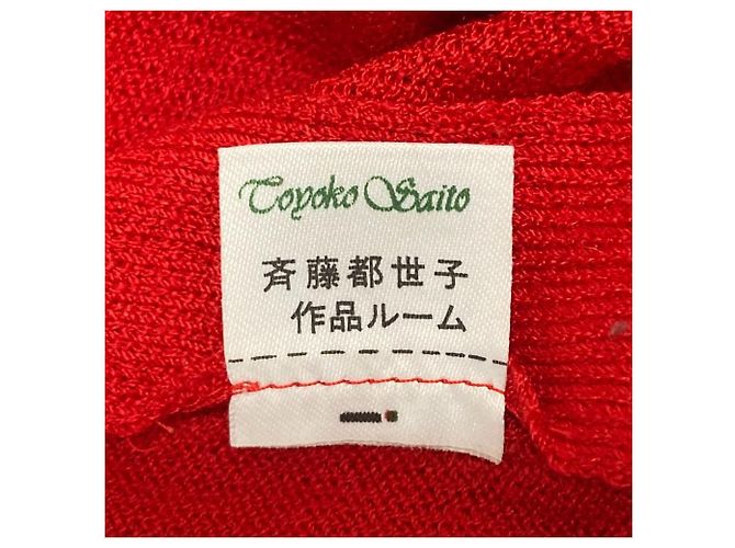 Autre Marque Strickpullover mit Blumenstickerei Toyoko Saito Rot - Ansicht 5