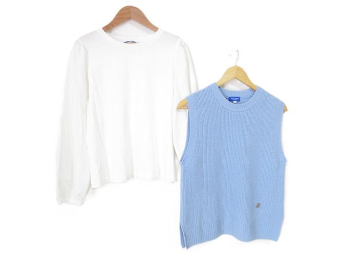 Autre Marque Blue Label Crestbridge Strickweste und Blusen-Set Blau Hellblau - Ansicht 2