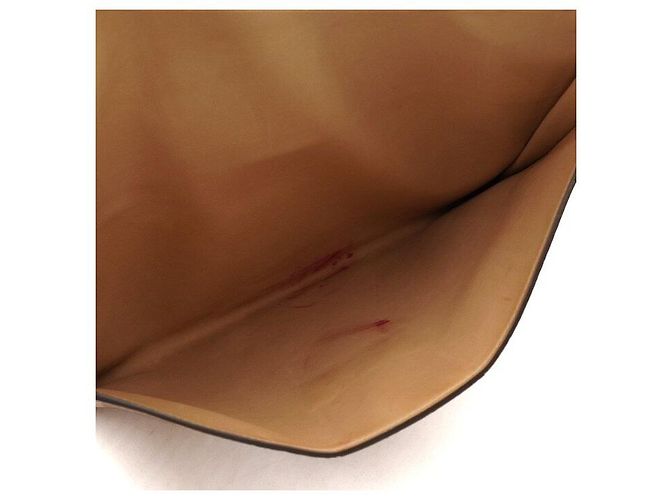 Delvaux Bolso Clutch Pouch Unisex de Piel de Vitello Marrón Camel - vista 5