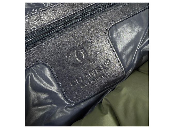 Chanel Borsa Tote Coco Cocoon Reversible Quilted Nylon Vintage Top Handle Khaki Marrone - vista 12