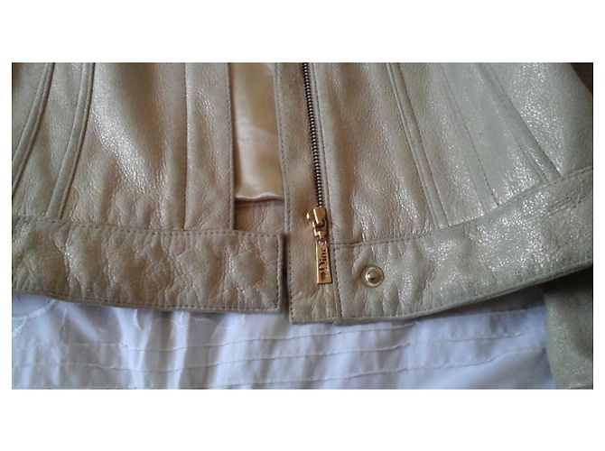 Christian Dior Goldene Lammlederjacke Größe 36 - Ansicht 10