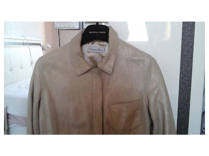 Christian Dior Goldene Lammlederjacke Größe 36 - Ansicht 3