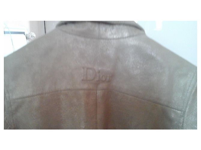 Christian Dior Goldene Lammlederjacke Größe 36 - Ansicht 5