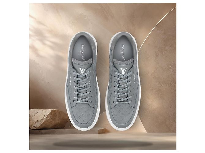 Louis Vuitton Sneaker Beverly Hills Grigio Marrone - vista 4