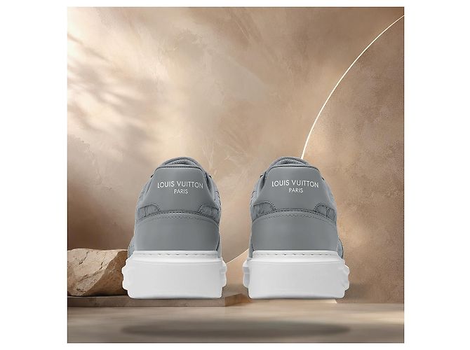 Louis Vuitton Sneaker Beverly Hills Grigio Marrone - vista 5