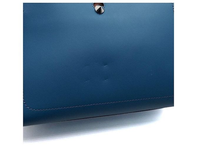 Fendi Blauer Leder-Tote und Schultertasche - Ansicht 10