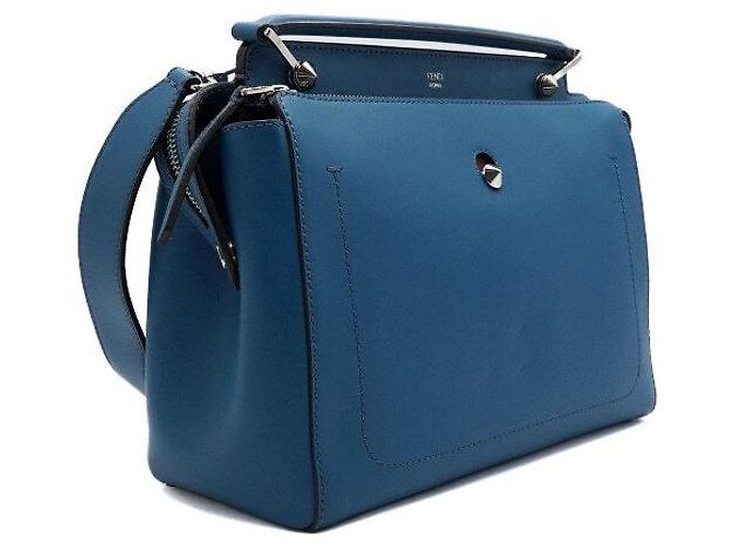 Fendi Blauer Leder-Tote und Schultertasche - Ansicht 3