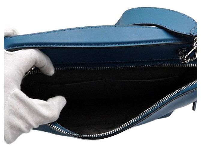 Fendi Blauer Leder-Tote und Schultertasche - Ansicht 6
