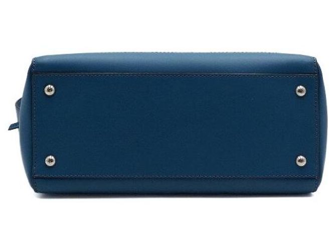 Fendi Blauer Leder-Tote und Schultertasche - Ansicht 8