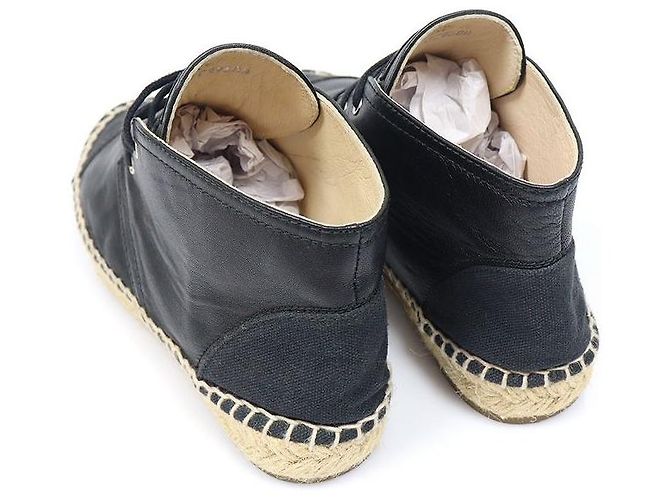 Chanel Espadrilles da donna in agnello nero con logo CC - vista 4