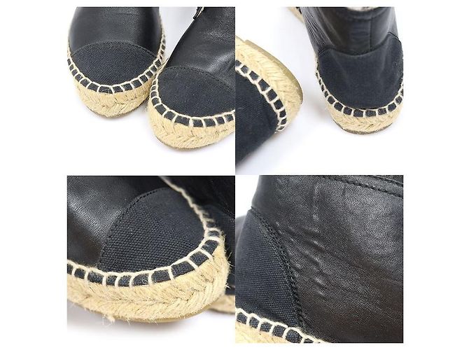 Chanel Espadrilles da donna in agnello nero con logo CC - vista 6